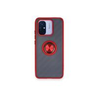 Newface Xiaomi Redmi 12C Kılıf Montreal Yüzüklü Silikon Kapak - Kırmızı
