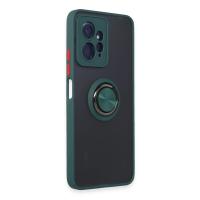 Newface Xiaomi Redmi Note 12 4G Kılıf Montreal Yüzüklü Silikon Kapak - Yeşil