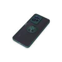 Newface Xiaomi Redmi Note 12 4G Kılıf Montreal Yüzüklü Silikon Kapak - Yeşil