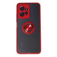 Newface Xiaomi Redmi Note 12 4G Kılıf Montreal Yüzüklü Silikon Kapak - Kırmızı