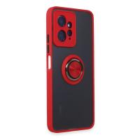 Newface Xiaomi Redmi Note 12 4G Kılıf Montreal Yüzüklü Silikon Kapak - Kırmızı