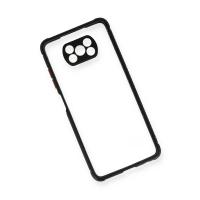 Newface Xiaomi Pocophone X3 Kılıf Miami Şeffaf Silikon - Siyah