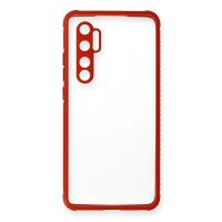 Newface Xiaomi Mi Note 10 Lite Kılıf Miami Şeffaf Silikon - Kırmızı