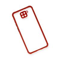 Newface Xiaomi Redmi Note 9 Kılıf Miami Şeffaf Silikon - Kırmızı