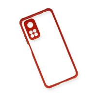 Newface Xiaomi Mi 10T Pro Kılıf Miami Şeffaf Silikon - Kırmızı