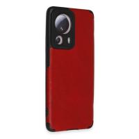 Newface Xiaomi Mi 13 Lite Kılıf Loop Deri Silikon - Kırmızı