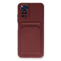 Newface Xiaomi Redmi Note 11S Kılıf Kelvin Kartvizitli Silikon - Bordo