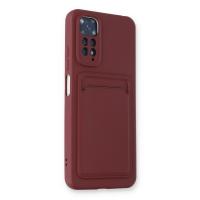 Newface Xiaomi Redmi Note 11S Kılıf Kelvin Kartvizitli Silikon - Bordo