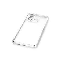 Newface Xiaomi Redmi 12C Kılıf Razer Lensli Silikon - Gümüş