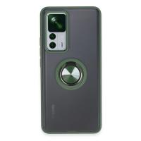 Newface Xiaomi Mi 12T Pro Kılıf Montreal Yüzüklü Silikon Kapak - Yeşil