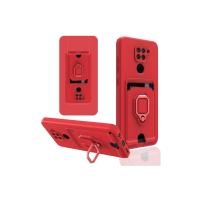 Newface Xiaomi Redmi Note 9 Kılıf Zuma Kartvizitli Yüzüklü Silikon - Kırmızı