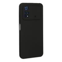 Newface Xiaomi Poco M4 Pro 4G Kılıf Nano içi Kadife Silikon - Siyah