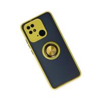 Newface Xiaomi Redmi 10C Kılıf Montreal Yüzüklü Silikon Kapak - Sarı