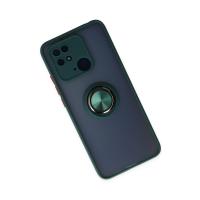 Newface Xiaomi Redmi 10C Kılıf Montreal Yüzüklü Silikon Kapak - Yeşil