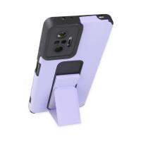 Newface Xiaomi Redmi Note 10 Pro Kılıf Mega Standlı Silikon - Lila