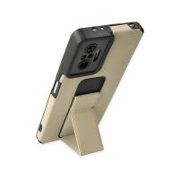 Newface Xiaomi Redmi Note 10 Pro Kılıf Mega Standlı Silikon - Gold