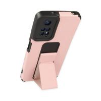 Newface Xiaomi Redmi Note 11 Kılıf Mega Standlı Silikon - Pudra