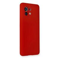 Newface Xiaomi Mi 11 Kılıf Nano içi Kadife Silikon - Kırmızı