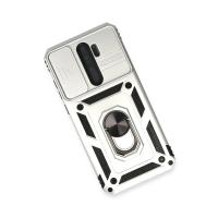 Newface Xiaomi Redmi Note 8 Pro Kılıf Pars Lens Yüzüklü Silikon - Gümüş