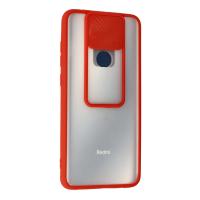 Newface Xiaomi Redmi Note 9 Kılıf Palm Buzlu Kamera Sürgülü Silikon - Kırmızı