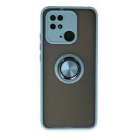 Newface Xiaomi Poco C40 Kılıf Montreal Yüzüklü Silikon Kapak - Buz Mavi