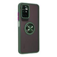 Newface Xiaomi Redmi 10 2022 Kılıf Montreal Yüzüklü Silikon Kapak - Yeşil