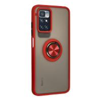 Newface Xiaomi Redmi 10 2022 Kılıf Montreal Yüzüklü Silikon Kapak - Kırmızı