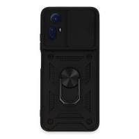 Newface Xiaomi Redmi Note 12S Kılıf Pars Lens Yüzüklü Silikon - Siyah