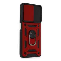 Newface Xiaomi Redmi Note 12S Kılıf Pars Lens Yüzüklü Silikon - Kırmızı