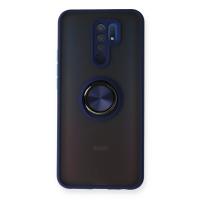 Newface Xiaomi Redmi 9 Kılıf Montreal Yüzüklü Silikon Kapak - Lacivert