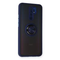 Newface Xiaomi Redmi 9 Kılıf Montreal Yüzüklü Silikon Kapak - Lacivert