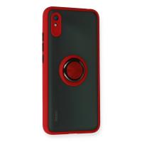 Newface Xiaomi Redmi 9A Kılıf Montreal Yüzüklü Silikon Kapak - Kırmızı