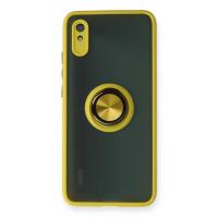 Newface Xiaomi Redmi 9A Kılıf Montreal Yüzüklü Silikon Kapak - Sarı