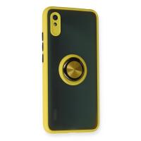 Newface Xiaomi Redmi 9A Kılıf Montreal Yüzüklü Silikon Kapak - Sarı