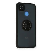 Newface Xiaomi Redmi 9C Kılıf Montreal Yüzüklü Silikon Kapak - Siyah