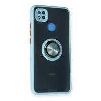 Newface Xiaomi Redmi 9C Kılıf Montreal Yüzüklü Silikon Kapak - Buz Mavi