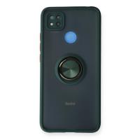 Newface Xiaomi Redmi 9C Kılıf Montreal Yüzüklü Silikon Kapak - Yeşil