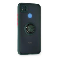 Newface Xiaomi Redmi 9C Kılıf Montreal Yüzüklü Silikon Kapak - Yeşil