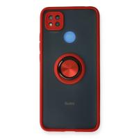 Newface Xiaomi Redmi 9C Kılıf Montreal Yüzüklü Silikon Kapak - Kırmızı