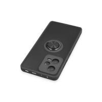 Newface Xiaomi Redmi Note 12 5G Kılıf Montreal Yüzüklü Silikon Kapak - Siyah