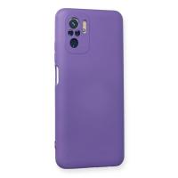Newface Xiaomi Redmi Note 10 Kılıf Nano içi Kadife Silikon - Mor