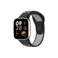 Newface Xiaomi Redmi Watch 3 Spor Delikli Kordon - Siyah-Gri