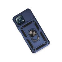 Newface Xiaomi Mİ 11 Lite Kılıf Pars Lens Yüzüklü Silikon - Lacivert