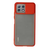 Newface Xiaomi Mİ 11 Lite Kılıf Palm Buzlu Kamera Sürgülü Silikon - Kırmızı