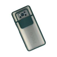 Newface Xiaomi Pocophone X3 Kılıf Palm Buzlu Kamera Sürgülü Silikon - Yeşil