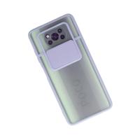 Newface Xiaomi Pocophone X3 Kılıf Palm Buzlu Kamera Sürgülü Silikon - Lila