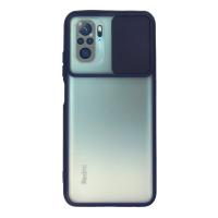 Newface Xiaomi Redmi Note 10 Kılıf Palm Buzlu Kamera Sürgülü Silikon - Lacivert