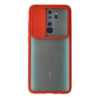 Newface Xiaomi Redmi Note 8 Pro Kılıf Palm Buzlu Kamera Sürgülü Silikon - Kırmızı