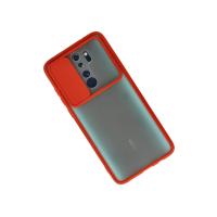 Newface Xiaomi Redmi Note 8 Pro Kılıf Palm Buzlu Kamera Sürgülü Silikon - Kırmızı