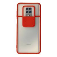 Newface Xiaomi Redmi Note 9 Pro Kılıf Palm Buzlu Kamera Sürgülü Silikon - Kırmızı